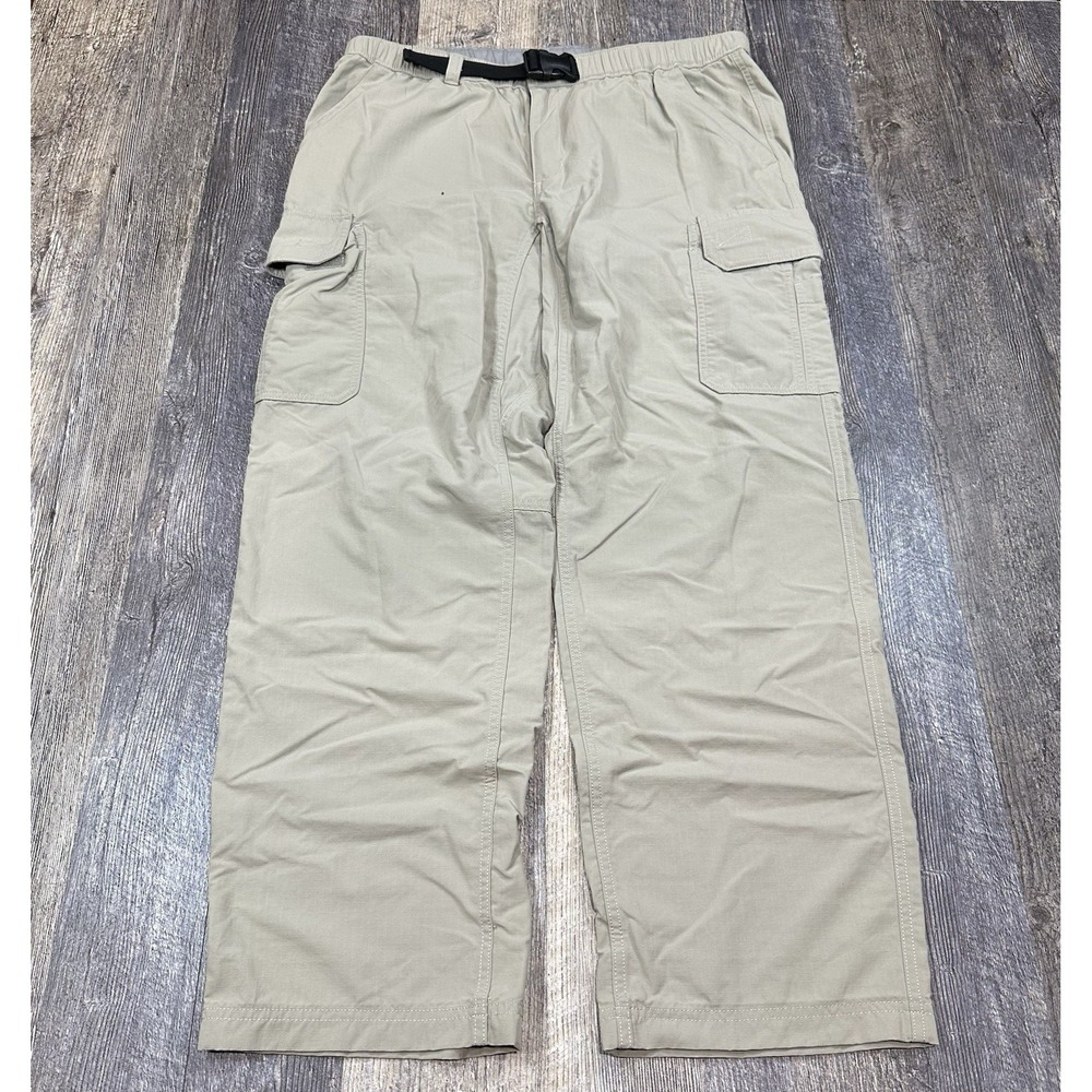 Duluth Trading Armachillo Nylon Ripstop‎ Belted Cargo Pants Men's Large 32 Khaki